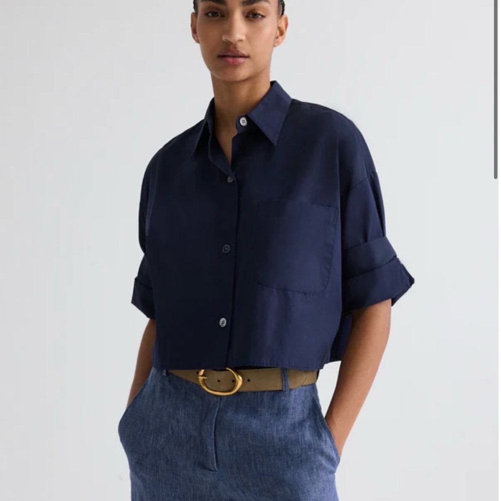Women's Black Button Down Shirt - Picture 4 of 4